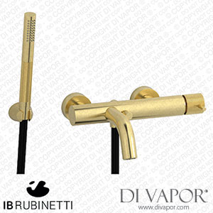 IB Rubinetti ID250IS Industria Wall Mounted Bath Filler Complete with Shower Kit Spare Parts