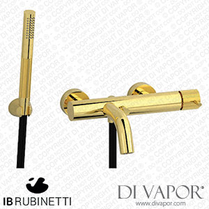 IB Rubinetti ID250OO Industria Wall Mounted Bath Filler Complete with Shower Kit Spare Parts