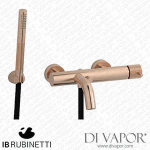 IB Rubinetti ID250SR Industria Wall Mounted Bath Filler Complete with Shower Kit Spare Parts