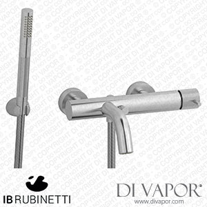 IB Rubinetti ID250SS Industria Wall Mounted Bath Filler Complete with Shower Kit Spare Parts