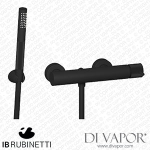 IB Rubinetti ID350NP Industria Wall Mounted Shower Mixer with Shower Kit Spare Parts
