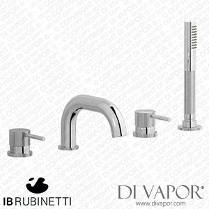 IB Rubinetti ID396CC Industria Four Holes Deck Mounted Bath Filler with Shower Kit Spare Parts
