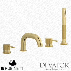 IB Rubinetti ID396IS Industria Four Holes Deck Mounted Bath Filler with Shower Kit Spare Parts