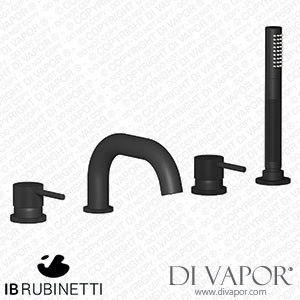 IB Rubinetti ID396NP Industria Four Holes Deck Mounted Bath Filler with Shower Kit Spare Parts