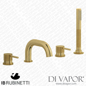 IB Rubinetti ID396ON Industria Four Holes Deck Mounted Bath Filler with Shower Kit Spare Parts
