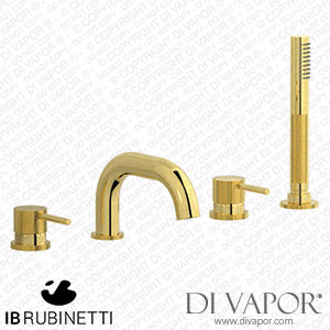 IB Rubinetti ID396OO Industria Four Holes Deck Mounted Bath Filler with Shower Kit Spare Parts
