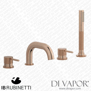 IB Rubinetti ID396SR Industria Four Holes Deck Mounted Bath Filler with Shower Kit Spare Parts