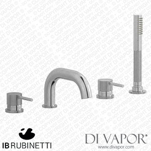 IB Rubinetti ID396SS Industria Four Holes Deck Mounted Bath Filler with Shower Kit Spare Parts