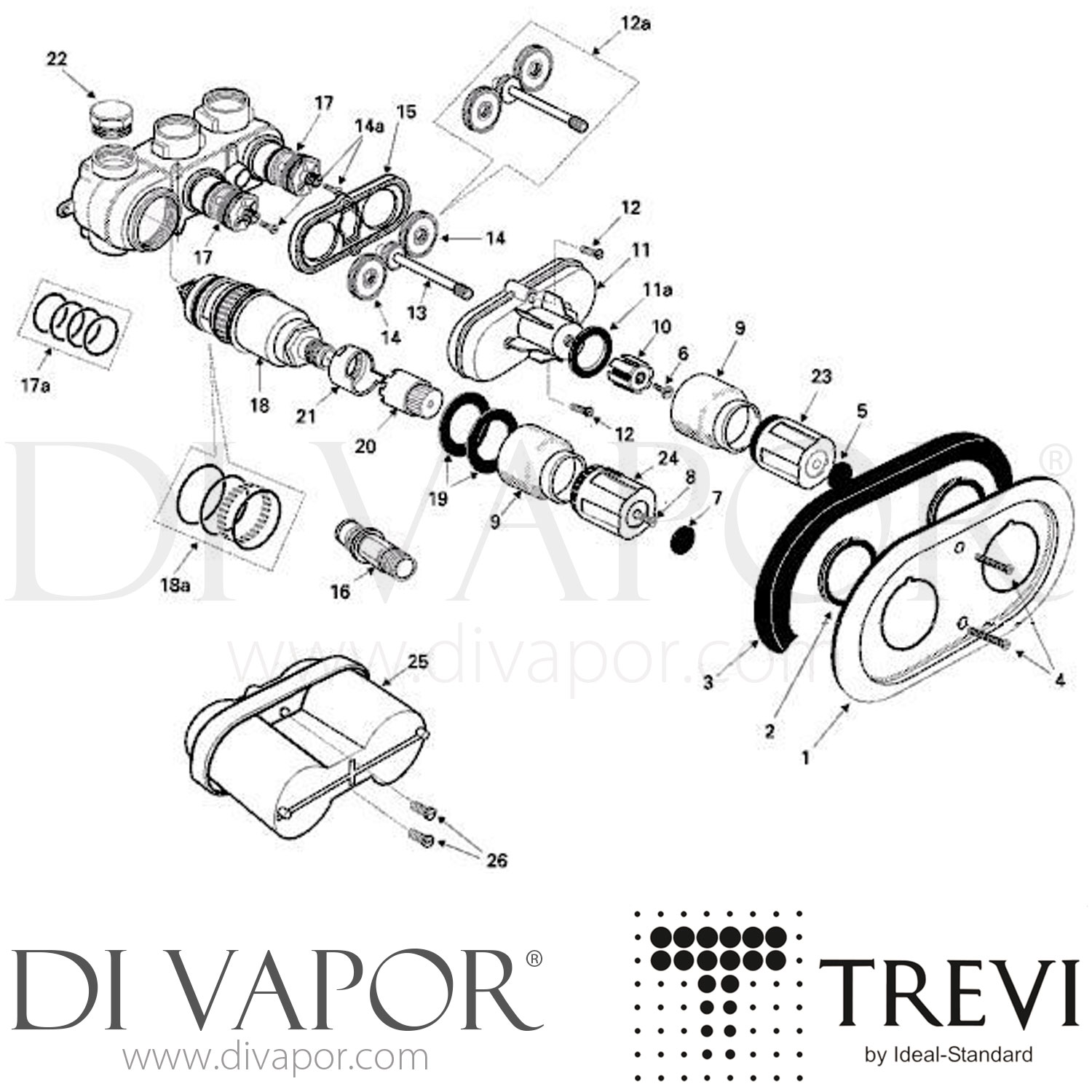 Trevi Boost Mains Pressure Built-In Shower Valve with Elipse Kit Spare ...