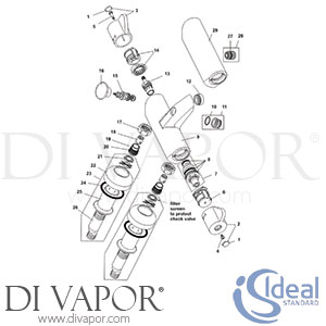 Ideal Standard Contour 21 Shower Thermostatic Mixer Exposed Chrome Non Domestic Spare Parts - IDL DV 108