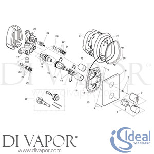 Ideal Standard Glance Thermostatic Shower Built In Trim Shower Valve Spare Parts - IDL DV 111