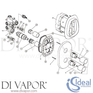 Ideal Standard IDL DV 114 Mixer Spare Tech Diagram
