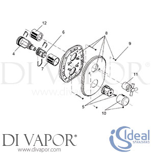 Ideal Standard New Haven Therm Built-In Lh Shower Valve Spare Parts - IDL DV 120