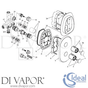 Ideal Standard Melange Thermostatic Shower Valve Spare Parts - IDL DV 121