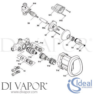 Ideal Standard Serenis Thermostatic Shower Valve Spare Parts - IDL DV 122