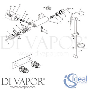 Ideal Standard Sandringham Therm Exposed Bar Shower Valve Spare Parts - IDL DV 123