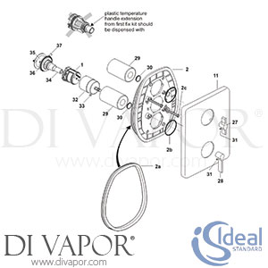 Ideal Standard Silver Face Plate with Handles for TT Shower Valve Spare Parts - IDL DV 129