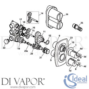 Ideal Standard Trevioline Thermostatic Valve Built In Shower Spare Parts - IDL DV 138