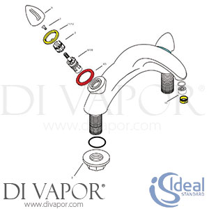Ideal Standard Academy Bath Filler Rim Mounted 2H Taps Spare Parts - IDL DV 144