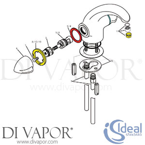 Ideal Standard Academy Bath Filler Rim Mounted 1H Taps Spare Parts - IDL DV 145