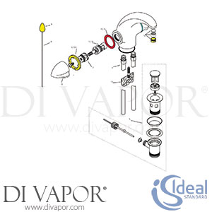Ideal Standard Academy Dual Control Basin Mixer with Pop-Up Waste Tap Spare Parts IDL DV 147