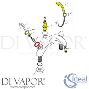 Ideal Standard Academy Bath/Shower Mixer Tap Spare Parts - IDL DV 149