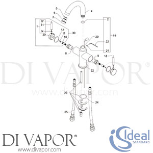 Ideal Standard Alchemy Basin Mixer Tap Spare Parts - IDL DV 154