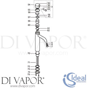 Ideal Standard Alchemy Basin Mixer Rim Mounted Vessel Tap Spare Parts - IDL DV 159