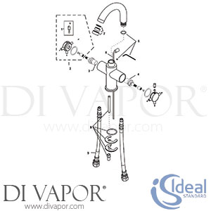 Ideal Standard Alchemy Basin Mixer Rim Mounted Dc Xh Tap Spare Parts - IDL DV 161