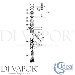 Ideal Standard Alchemy Bidet Mixer Rim Mounted SL Spare Parts - IDL DV 163
