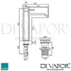 VADO Instinct Basin Mixer Clic-Clac Waste Tap Dimensions