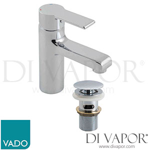 VADO ION-100/CC-C/P Ion Mono Basin Tap Mixer Single Lever Deck Mounted with Clic-clac Waste Spare Parts