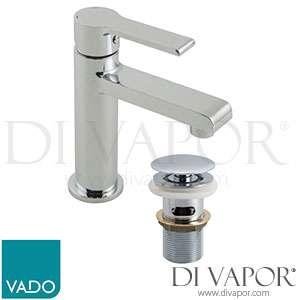 VADO ION-100M/CC-C/P Ion Mini Mono Basin Tap Mixer Single Lever Deck Mounted with Clic-clac Waste Spare Parts