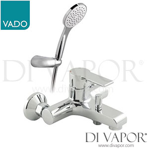 VADO ION-123+K-C/P Ion Exposed Bath Shower Mixer Single Lever Wall Mounted with Shower Kit Spare Parts