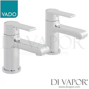 VADO ION-136-C/P Ion Bath Pillar Taps Single Lever Deck Mounted without Waste Spare Parts