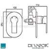 VADO Ion Concealed Shower Valve Dimensions