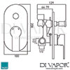 VADO Ion Concealed Shower Valve Diverter Dimensions