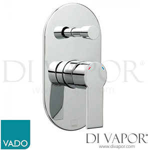 VADO ION-147A-C/P ion Concealed Single Lever Wall Mounted Manual Shower Valve with Diverter