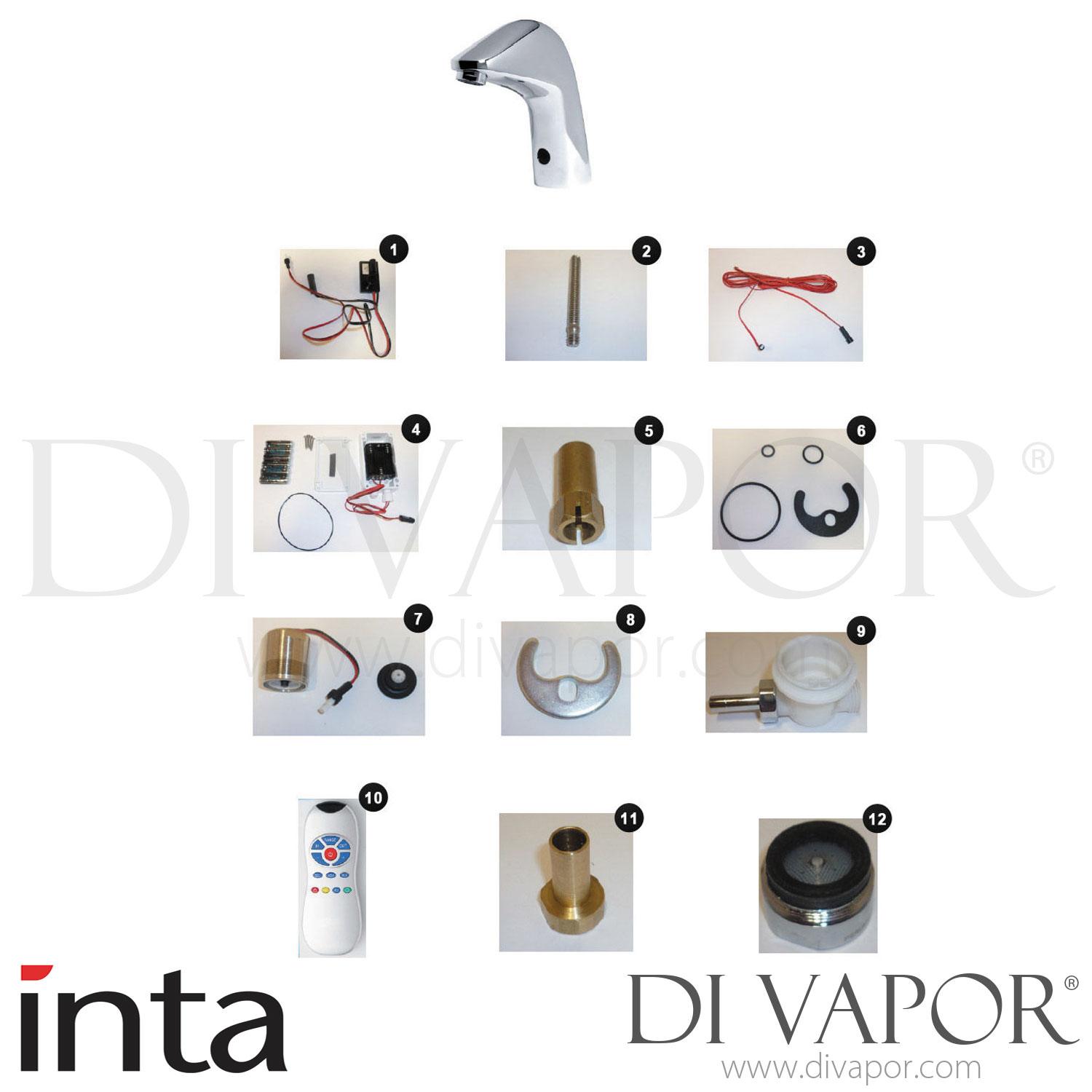 Inta IR120CP1 Infrared Contemporary Basin Mounted Tap (Battery Operated