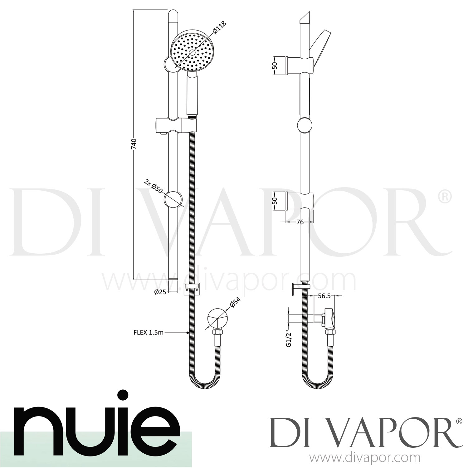 Premier / Nuie JTY004 Shower Slide Rail Kit Spare Parts
