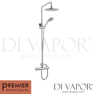 Premier / Nuie JTY369 Thermostatic Bar Valve with Riser Kit and Round Head Shower Spare Parts