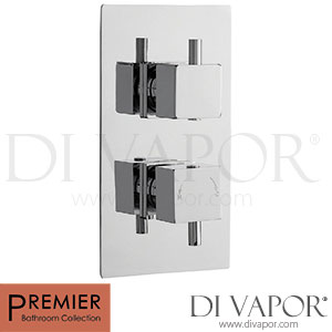 Premier JTY398 Pioneer Square Twin Thermostatic Valve with chrome plated brass trimset Shower Spare Parts