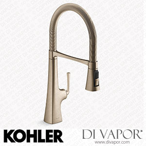 Kohler Semi-Professional Kitchen Sink Tap with Three-Function Sprayhead (K-22061-BV) Spare Parts