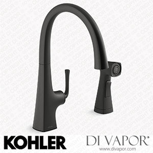 Kohler Single-Handle Kitchen Sink Tap with Two-function Side Sprayer (K-22064-BL) Spare Parts