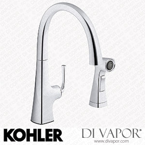 Kohler Single-Handle Kitchen Sink Tap with Two-function Side Sprayer (K-22064-CP) Spare Parts