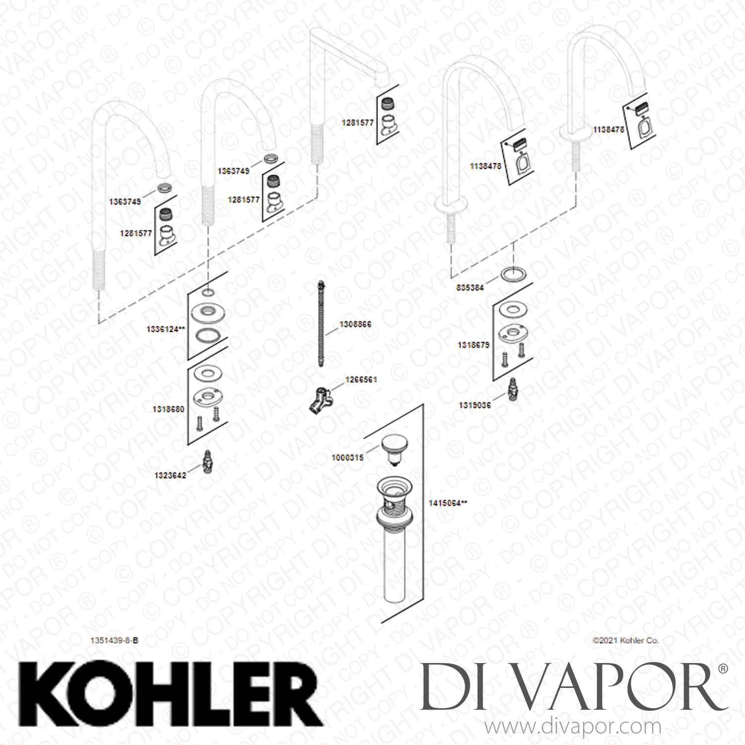 Kohler Bathroom Sink Tap Spout with Row Design, 1.2 GPM (K23887BN
