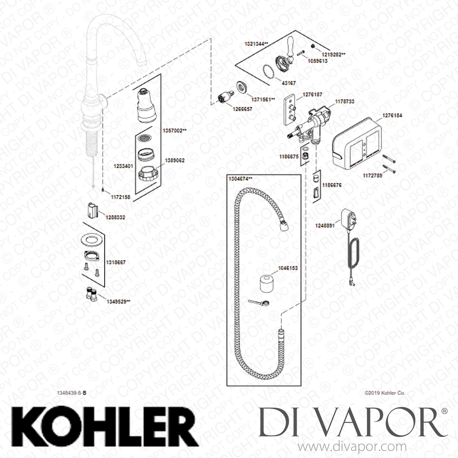 Kohler Touchless PullDown Kitchen Sink Tap with ThreeFunction Sprayhead (K29709AF) Spare Parts