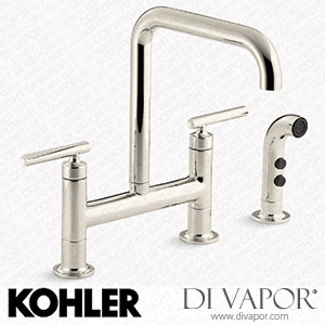 Kohler Two-Hole Bridge Kitchen Sink Tap with Side Sprayer (K-7548-4-SN) Spare Parts