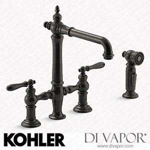 Kohler Two-Hole Bridge Kitchen Sink Tap with Side Sprayer (K-76519-4-2BZ) Spare Parts