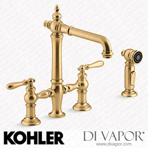 Kohler Two-Hole Bridge Kitchen Sink Tap with Side Sprayer (K-76519-4-2MB) Spare Parts